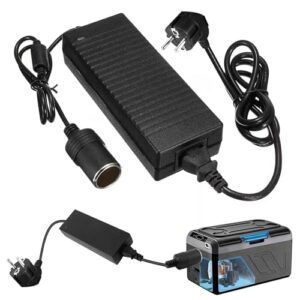 KFZ Netzadapter, 15A 180W Wechselrichter Adapter mit 1.5m Zigarettenanzünder Steckdose Spannungswandler AC auf DC 240V auf 12V, für Autokühlschränke, Reifenfüller, Auto-Handstaubsauger
