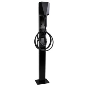 LDY Wallbox Standfuß für Easee, Freistehende Installation für Einfahrt oder Parkplatz, Für den Außenbereich, Metall Standfuß mit Steckerhalter, Easee Wallbox