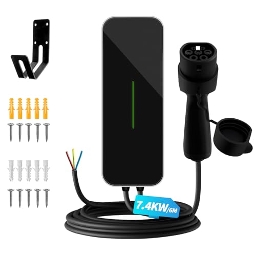 LEFANEV EV Ladegerät Typ 2 32A 1-Phasen 7kW Heim Elektroauto Ladestation Wallbox 6M Ladekabel für alle Elektrofahrzeuge & Plug-in-Hybrid-Autos
