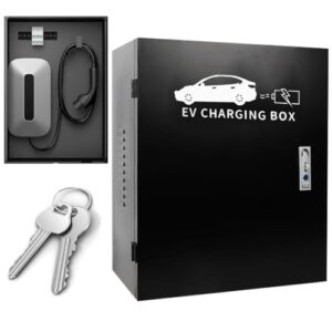 LOTHID Wallbox Wetterschutzbox| Universelle Schutzhülle für Typ1/Typ2 Ladegeräte | Mit Aufbewahrungshaken & Diebstahlschutz | IP54 wasserdicht & staubdicht (Schwarz)