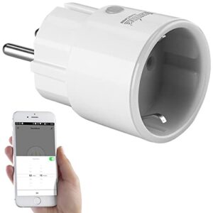 Luminea Home Control Stromzähler mit WLAN: Mini-WLAN-Steckdose mit App und Bluetooth, für Alexa & GA, 16 A (Stromzähler Steckdose App, Steckdose WLAN, Bedienungsanleitung)