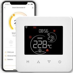 MOES Smart Thermostat Fussbodenheizung Wasser, Raumthermostat Fußbodenheizung WLAN Programmierbare Kompatibel mit Alexa/Google Home,Smart Life/Tuya App