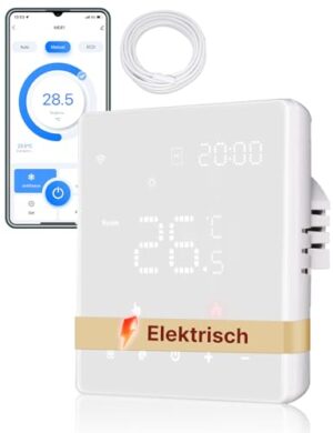 MOES Smart Thermostat Fussbodenheizung Elektrisch, Raumthermostat Fußbodenheizung WLAN Programmierbare Kompatibel mit Alexa/Google Home,Smart Life/Tuya App