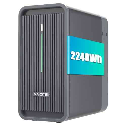2025 Upgraded Marstek Balkonkraftwerk mit Speicher B2500, 2240Wh LiFePO4 Akku 6000 Ladezyklen, 1600W Max. 1600W PV-Eingang & 800W Ausgang Erweiterbar auf 8960Wh, IP65,0% MwSt - Nur für Privatpersonen