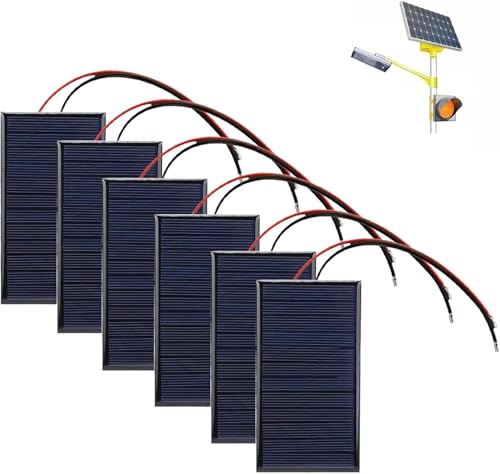 6 Stück 62 x 36 mm Mini Solarpanel, 3V 0,27W 90mA Mikro-Mini-Solar-Panel-Zellen Sonnenkollektor Mikro Solarmodule für Sonnenenergie Heimwerken DIY Wissenschaft Projekte Spielzeug Akku-Ladegerät