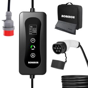 Mobile Wallbox 11kW, EV Ladegerät Ladekabel Typ 2 16A 5 Meter, Tragbare EV Autos Heim Ladestation, Elektrofahrzeug Ladekabel Elektroauto 3 Phasig 380V(IEC 62196-2 Typ 2-Buchse)