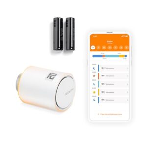 Netatmo Smartes Heizkörperthermostat WLAN, Zusatzmodul für das Smarte Heizkörperthermostate Starterpaket und für den Smart Thermostat, Energie sparen & Komfort steigern, NAV-AMZ