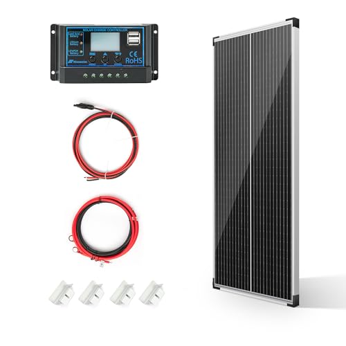 Nicesolar 100W Solarpanel Bifazial 12V Monokristallines Solarpanel-Kit 100 Watt Solarmodul mit 20 A Laderegler für netzunabhängige 12 Volt Energieladung für Wohnmobil, Boot, Wohnwagen, Haushalt