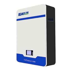 POWLAND 100AH 48V LiFePO4 Batterie 5KWh Batterie 51.2V 6000+ Zyklen Wiederaufladbare Batterie mit BMS Wandmontierter Energiespeicher für Photovoltaikanlage RV