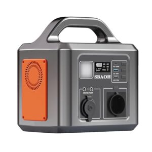 Tragbare Powerstation 600W,SBAOH 538.7Wh Solargenerator Akku mit AC/USB Ausgabe,Mobile stromgenerator für Reise/Camping/Outdoors/Emergency