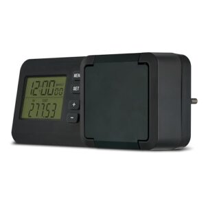 REV Stromzähler - messen Sie Ihren Stromverbrauch, Energiekostenmessgerät, geeignet für Balkonkraftwerke, IP44, anthrazit-grün