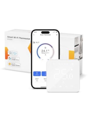 Refoss Heizungsthermostat WLAN, Wasser Fußbodenheizung Thermostat Boiler, Smart Thermostat, Sprachsteuerung Raumthermostat, Intelligente Fernbedienung Wandthermostat Digital für HomeKit, Alexa, Google