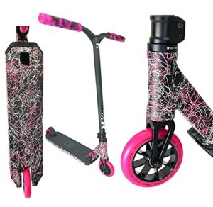 Root Industries R-Type Stunt-Scooter H= 82,5mm Park Trick Tret Roller + Fantic26 Sticker (Pink Schwarz Weiss Splatter)