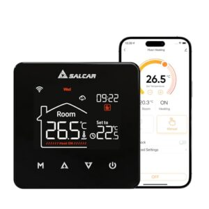SALCAR WiFi Thermostat Heizung Smart Für Elektrische Fussbodenheizung Programmierbarer Tuya Raumthermostat Fußbodenheizung Temperaturregler 230v Mit Digital LCD V4W.716 16A
