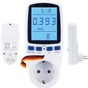 SCHWAIGER SOEM0100 Energiekostenmessgerät Einspeise-Messgerät Steckdosenmessgerät großes Display Datenspeicherung bei Netzausfall Strommessung