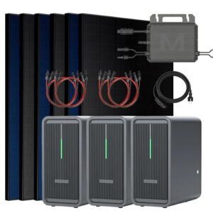 SUNNIVA® 3000W Balkonkraftwerk mit 6,72 kWh Speicher MARSTEK 3x B2500-D, BIFAZIAL FULLBLACK komplett Steckdose, PV Solaranlage Komplettset mit Solarspeicher, 6x 500W N-Type Glas-Glas Bifacial Module