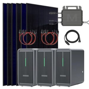 SUNNIVA® 2760W Balkonkraftwerk mit 6,72 kWh Speicher Marstek 3x B2500-D, BIFAZIAL FULLBLACK komplett Steckdose, PV Solaranlage Komplettset mit Solarspeicher, 6x 460W N-Type Glas-Glas Bifacial Module