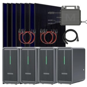 SUNNIVA® 3680W Balkonkraftwerk mit 8,96 kWh Speicher Marstek 4x B2500-D, BIFAZIAL FULLBLACK komplett Steckdose, PV Solaranlage Komplettset mit Solarspeicher, 8x 460W N-Type Glas-Glas Bifacial Module