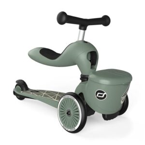 Scoot & Ride Highwaykick 1 Lifestyle 2in1 Kickboard/Scooter und Rutscher, Farbe: Green Lines, für Kinder von 1 bis 5 Jahren, 96604