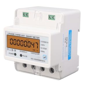 Smart Meter 1 Phase 2 Draht für APP Fernbedienung Energie Spannung Strom Stromzähler 35 Mm DIN-Schieneninstallation Echtzeitüberwachung