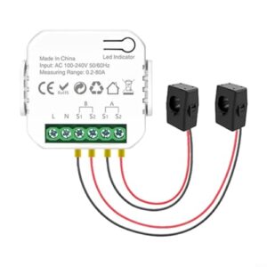 HpLive Smart Meter Energiemonito,WLAN-Energiezähler für Tuya Wifi Smart Power Meter mit Stromwandlerklemme Energieüberwachung(2CT)