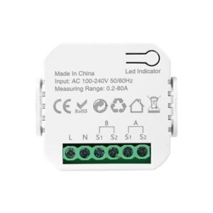 Jadeshay Smart Meter Energiemonitor, Smartmeter Stromzähler WLAN Stromverbrauchsmonitor 80A 2 Kanal Energiezähler Kompatibel mit Tuya/Smart Life APP AC 100-240V