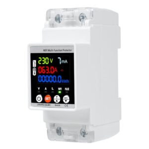 Jadeshay Smart Stromzähler WLAN Leitungsschutzschalter 63A 230V Tuya WiFi Smart Circuit Breaker Intelligente Wiedereinschaltung Auslaufschutz Überspannungs-/Unterspannungsschutz