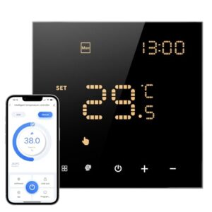 Smart WiFi Thermostat für Wasser-Fußbodenheizung und Gasboiler, Programmierbar Raumthermostat Unterstützen Alexa, Google Home Sprachsteuerung und Smart Life App Fernbedienung (2,4-GHz-WiFi)