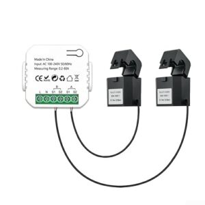 Smart WiFi Meter Energie-Monitor, für Tuya für Smart 2 Way WiFi Energiezähler, Power Monitor Bidirection 1/2 Kanal mit Klemme (2-Wege-Stromzähler + CT)