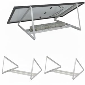 SolarXon Solarmodul Halterung, für 2 Module, 0% MwSt, Alu, 118 cm, 0-90° Winkel, Balkonkraftwerk Halterung, Solarpanel Halterung für Flachdach, Garage, freistehend