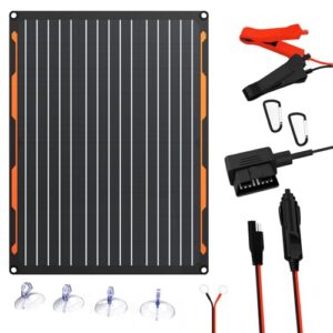 Solar Autobatterie Ladegerät 12V 20W Solarmodul IP67 wasserdichtes Solarpanel tragbares SAE-Anschlusskabel für Auto, Boot, Motorrad, Anhänger,Wohnmobil，RV Marine