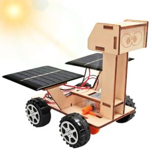 DIY Solarbetriebener Mondrover, Solarbetriebenes 3D Holzpuzzle, Solarauto Holz Puzzle Gebäude Spielzeug, Solar Roboter Bausätze für Jungen & Mädchen Alter 8-12,Inspirieren Kreativität