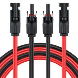 Solarkabel Verlängerung 4mm², Wefaly 2x3m Pv Kabel 4mm² IP67 Wasserdichtem Verlängerungskabel Solarpanel Verlängerungskabel Balkonkraftwerk Photovoltaik Kabel (Rot+Schwarz)