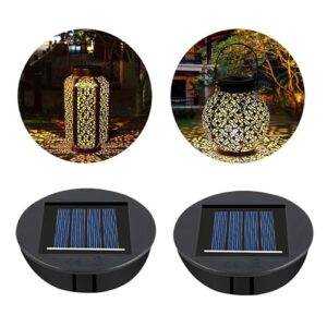 Flintronic Solarleuchten Ersatzteile, 2 Stück Solar Ersatzdeckel 8cm, Solarleuchten Ersatz Top mit LED, LED Solarmodule Ersatz für Solar Gartenleuchten, Solarlaterne und DIY