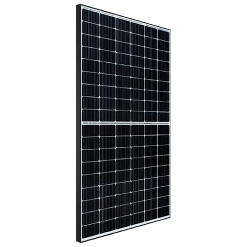 Solarmodul 450W Black Frame, Bifazial Monokristallines Solarpanel Einzelsolarmodul, Photovoltaik PV Anlage für Haus Dach Terrasse Balkon