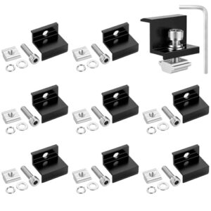 URAQT 8 Stück Solarmodul Klemmen, 30mm Solarmodul Halterung mit Inbusschlüssel, Aluminium PV Modul Endklemmen, Z Halter Befestigung Solarmodulhalter für Dächer Wände Boote Wohnmobile, etc