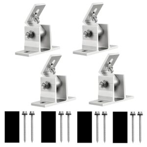 Zorplex 4 Stück Solarpanel Halterung für Balkonkraftwerk, Dach- & Wandmontage, Neigungswinkel 10°–60°, Wetterfest und Stabil Alu PV Modul Halterung Wandmontage, ideal für Flachdach oder Balkon