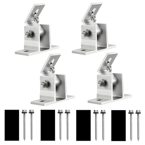 Zorplex 4 Stück Solarpanel Halterung für Balkonkraftwerk, Dach- & Wandmontage, Neigungswinkel 10°–60°, Wetterfest und Stabil Alu PV Modul Halterung Wandmontage, ideal für Flachdach oder Balkon