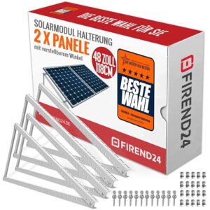4x Solarmodul Halterung 1180mm Set für 2 Solarpanels Solarmodul Flachdach Aufständerung Photovoltaik Universal Balkonkraftwerk Robuste Wand Flachdachmontage, Wetterbeständig, PV Module