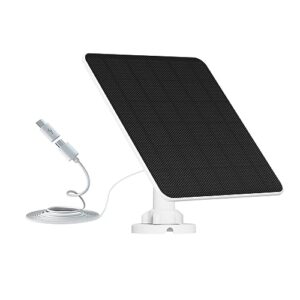 Solarpanel für Überwachungskamera Aussen Akku, 6W USB Solarmodul kompatibel mit DC 5V wiederaufladbare Batterie Überwachungskamera, Kamera-Solarmodul mit einstellbarer Sicherheit Wandhalterung