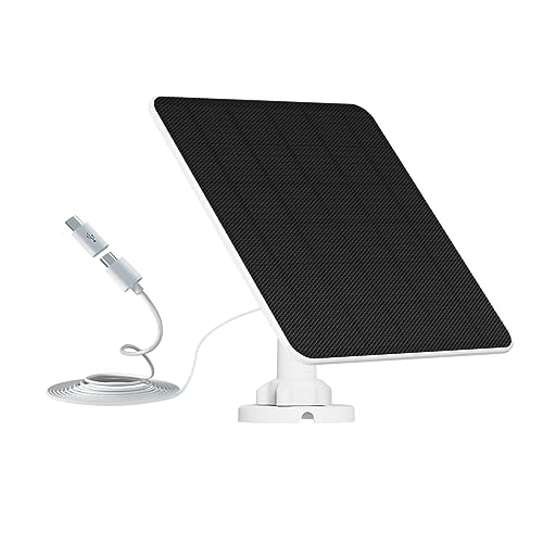 Solarpanel für Überwachungskamera Aussen Akku, 6W USB Solarmodul kompatibel mit DC 5V wiederaufladbare Batterie Überwachungskamera, Kamera-Solarmodul mit einstellbarer Sicherheit Wandhalterung