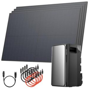 Solarway® 2000Wp / 800W Balkonkraftwerk mit 1,9kWh Speicher komplett Steckdose - 1,9 kWh EcoFlow STREAM Ultra - Solaranlage Komplettset - 500W Solarmodule & EcoFlow Speicher & Zubehör