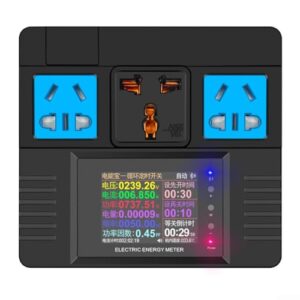 Digitaler Stromverbrauch Monitor mit 2 10,2 cm Farb-LCDs, AC85 265 V Spannungsmessung, unterstützt und WiFi-Verbindung für iOS und PC-Anwendungen (WLAN-Zahn)