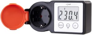 revolt Stromzähler Outdoor: Outdoor-Energiekostenmesser & Stromverbrauchszähler, bis 3.680 Watt (Stromzähler Steckdose, Steckdose Außenbereich, Solar Lichterkette)