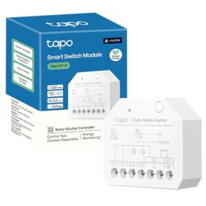 Tapo S112 | 2-Kanal WLAN und Bluetooth Smart Relaisschalter – 6A | Rolladen- und Lichtsteuerung mit Stromverbrauchsmessung | Matter-kompatibel | Fernsteuerung per App | Kein Hub erforderlich