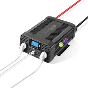 Technaxx KFZ Wechselrichter 12V auf 230V 2000W / 4000W – TÜV-zertifizierter Auto Spannungswandler mit LC-Display, 2x Schuko & 2x USB – Inverter für Camping, Wohnmobil, Boot – TE20