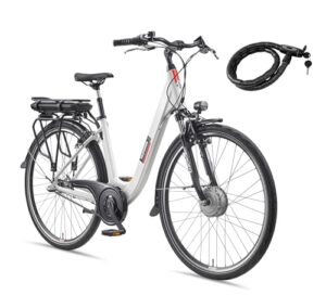 TELEFUNKEN E-Bike Damen 28 Zoll, Elektrofahrrad Frontmotor, 3-Gang Nabenschaltung, V-Bremsen - Pedelec Citybike