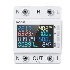 Vjsujehgy Tuya WLAN-Leistungsmesser, Farbbildschirm, 2P, Multifunktions-Wechselstrom-Energiezähler, Mobiltelefon-Fernsteuerung, APP-Steuerung, 170–300 V/63 A, Einfach zu Bedienen, B