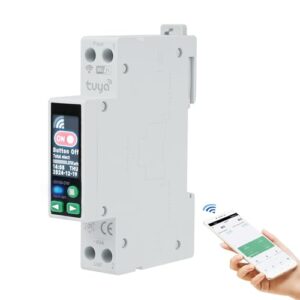 40A tuya Sicherungsautomat wlan Smart meter circuit breaker Wlan leitungsschutzschalter schalter zeitschaltuhr 90-240V AC 1P+N Fernschalter mit Über-Unterspannungs etc (mit LED-Anzeige)