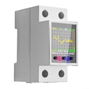 UTTASU 100 A intelligenter DIN-Schienen-Energiezähler, WLAN-Schutzschalter, Leckage-Sicherheitsschutz, Digitalanzeige für Tuya Smart Home Automatisierungssystem, AC 50–320 V (WiFi N-Schalter)